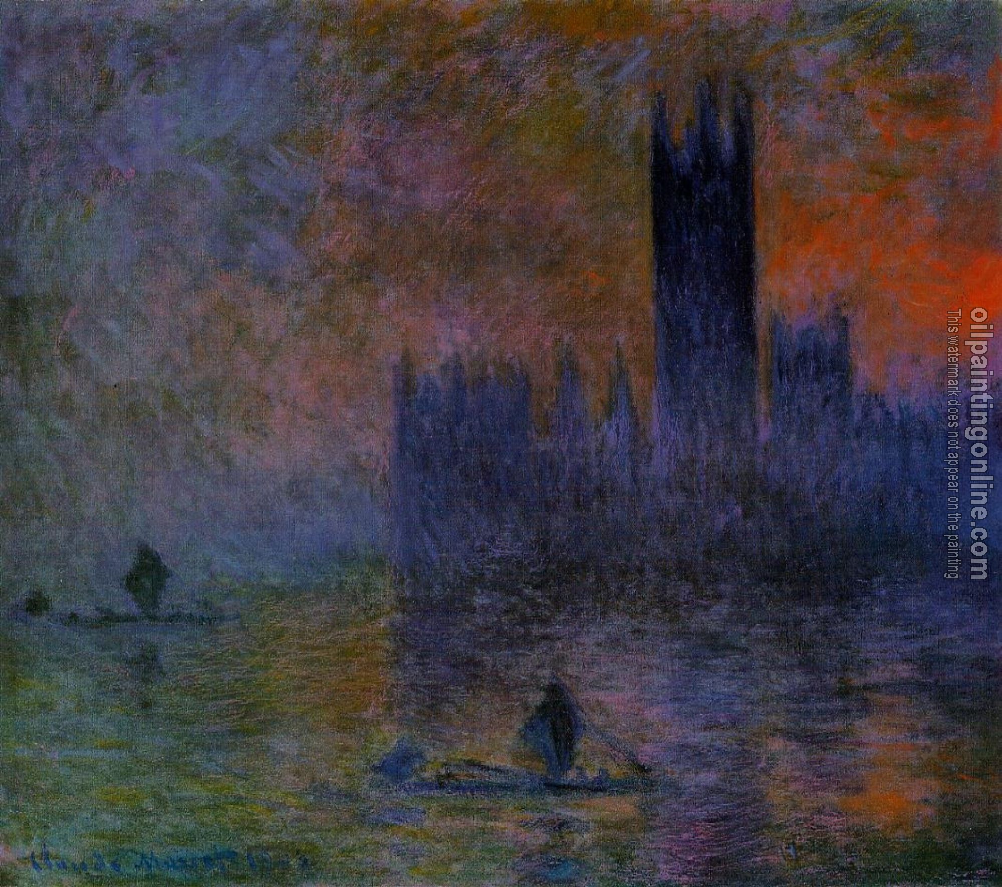 Monet, Claude Oscar - Houses of Parliament, Fog Effect